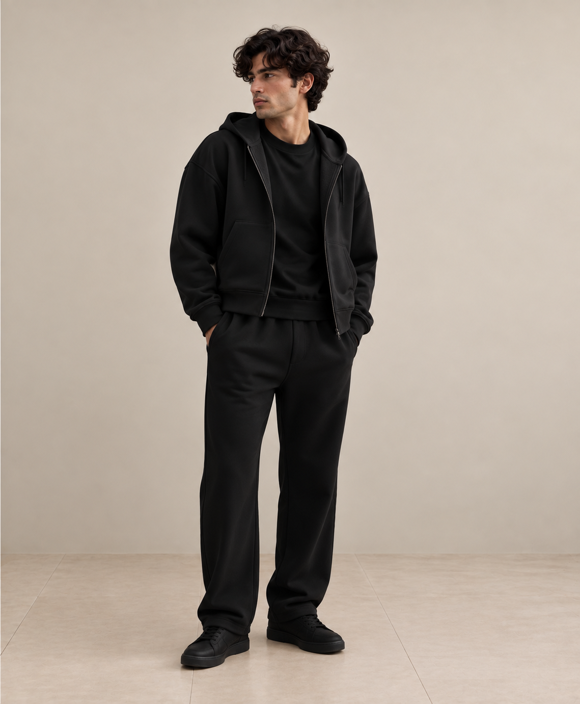 Men Co-ord Set Black