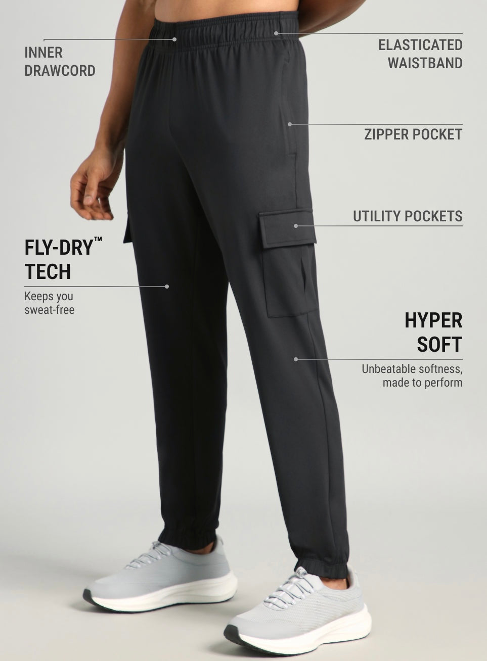 Mens Cargo Running Trousers