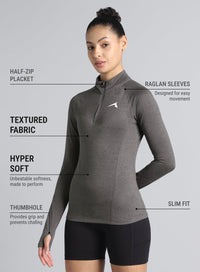 Womens Half Zip Sweatshirt