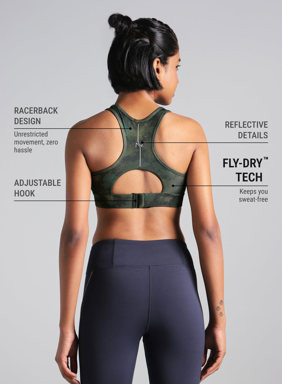 Women Urban Camo High Support Bra