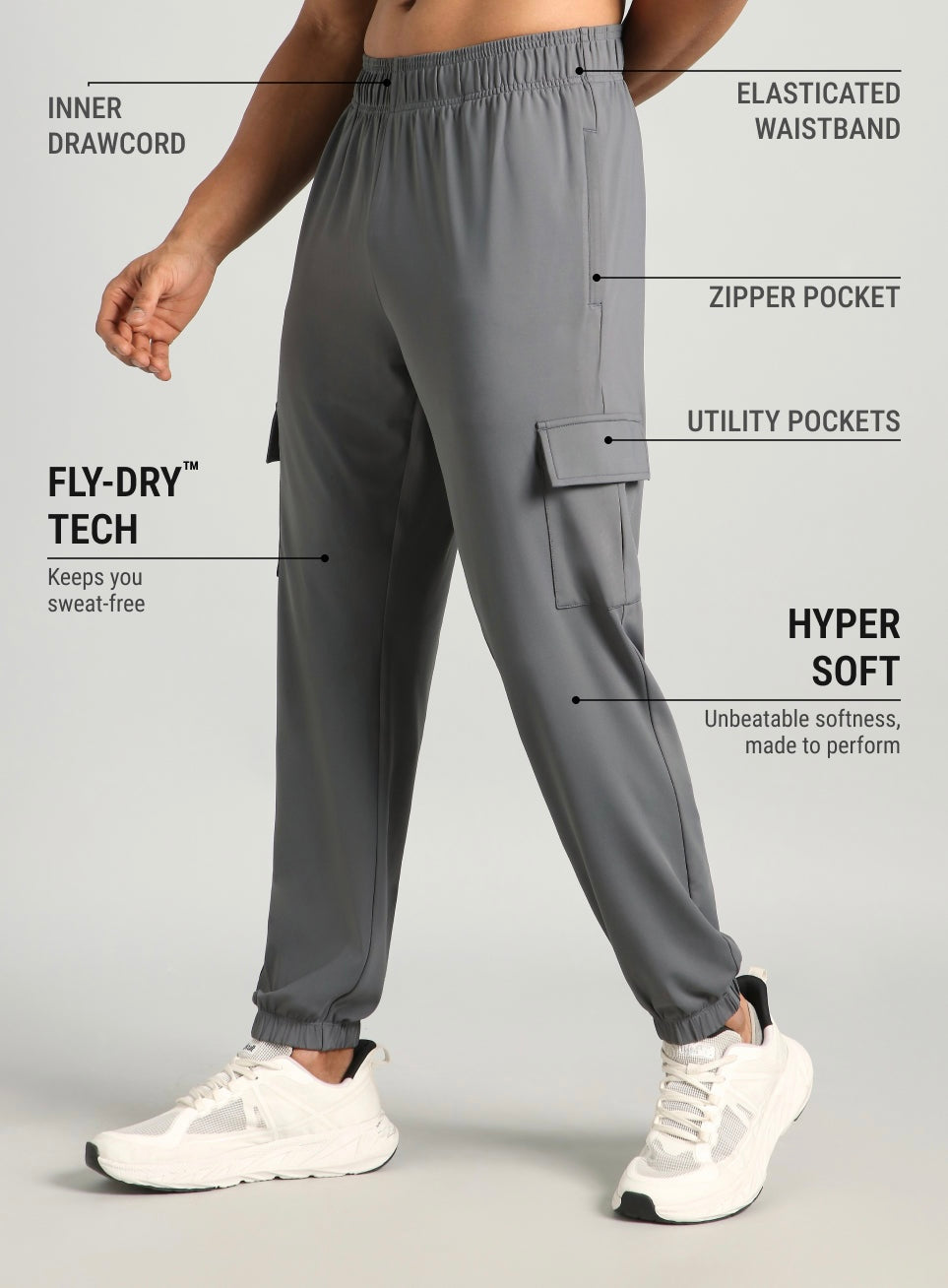 Mens Cargo Running Trousers