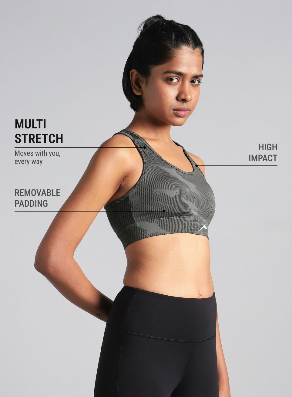 Women Urban Camo High Support Bra