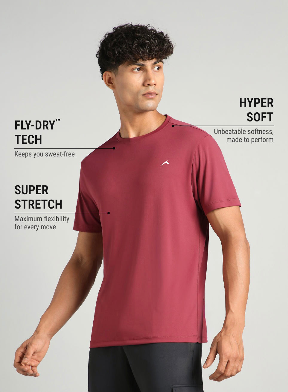 Mens Performance T-Shirt (MAROON)