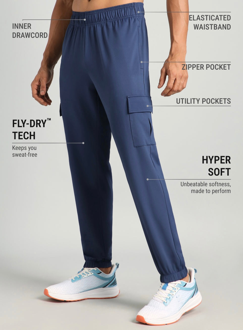 Mens Cargo Running Trousers