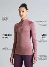 Womens Half Zip Sweatshirt
