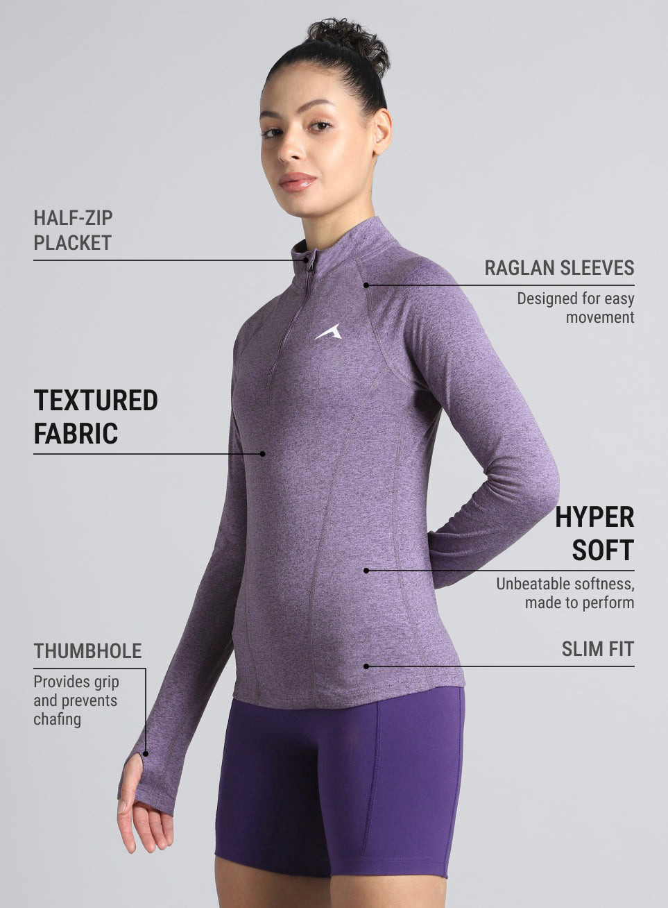 Womens Half Zip Sweatshirt