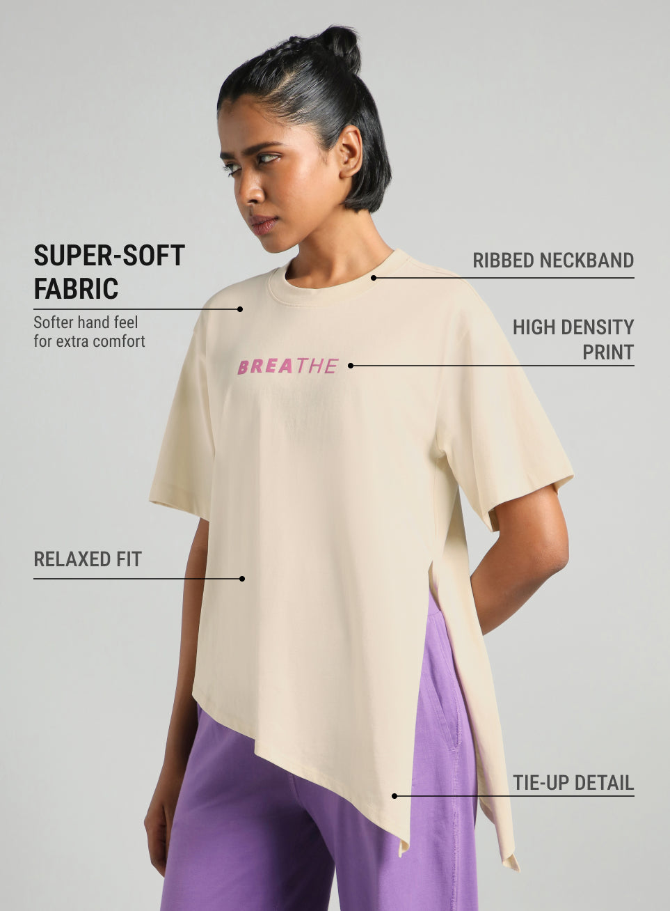 Womens Flow Side Tie up T-Shirt