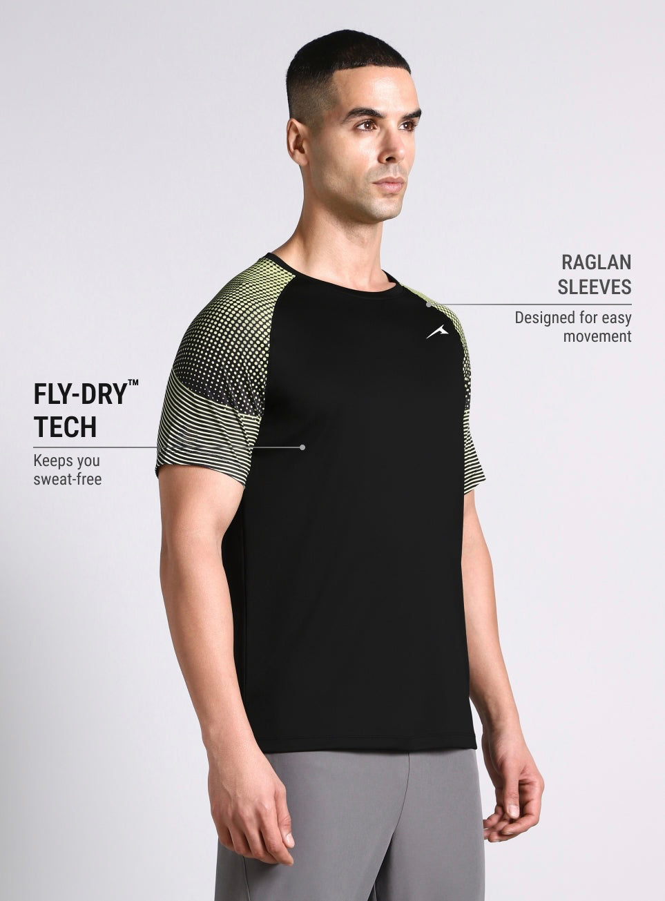 Mens Pop Up T-Shirt BLACK/LIME